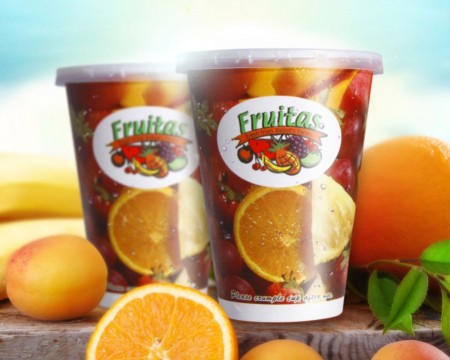 original Fruitas brand identity applied on cups