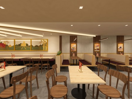 3D visualization of the new Tapa King interiors designed by Bluethumb
