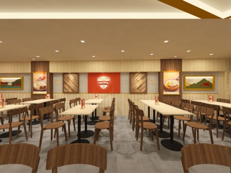 Wide shot of the new Tapa King interiors, 3D visualization