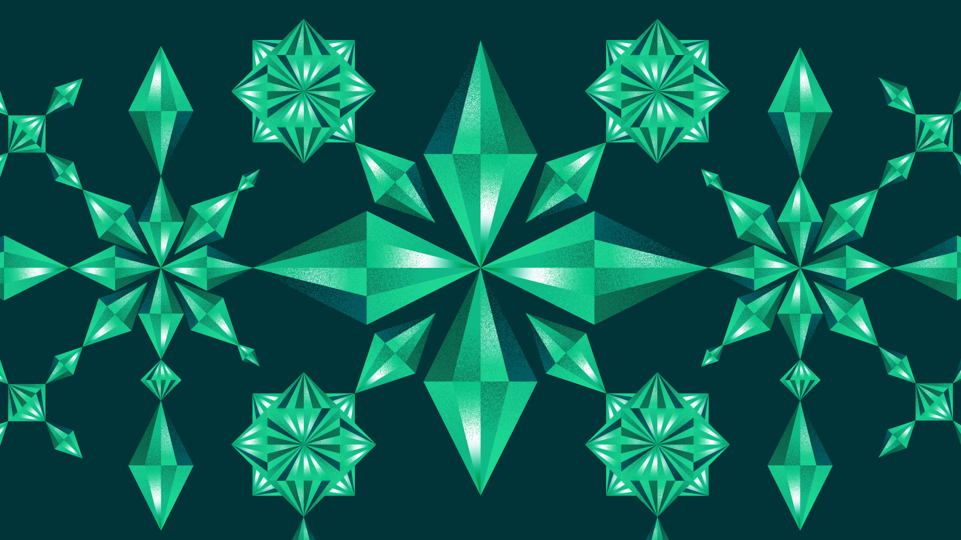 bluethumb illustration with green diamonds growing from the center